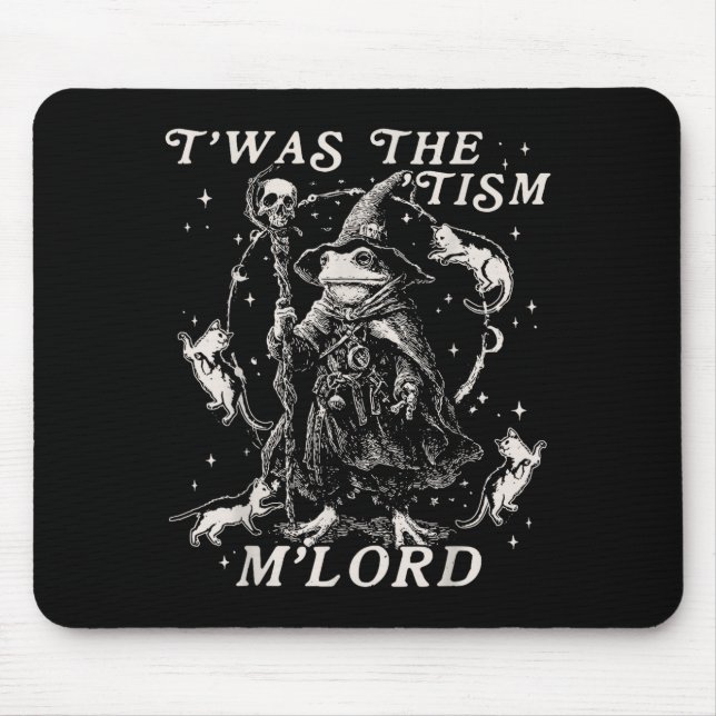 Funny Meme Twas The Tism M Lord Autism Frog Graphi Mouse Mat (Front)