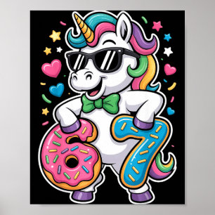 Funny Meme Unicorn Girls Kids Six Seven 6-7 Brainr Poster