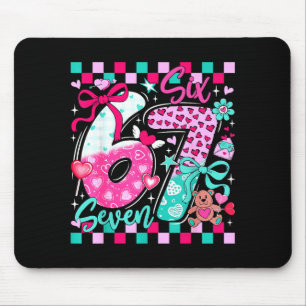 Funny Meme Valentine Six Seven 6 7 Valentine Heart Mouse Mat