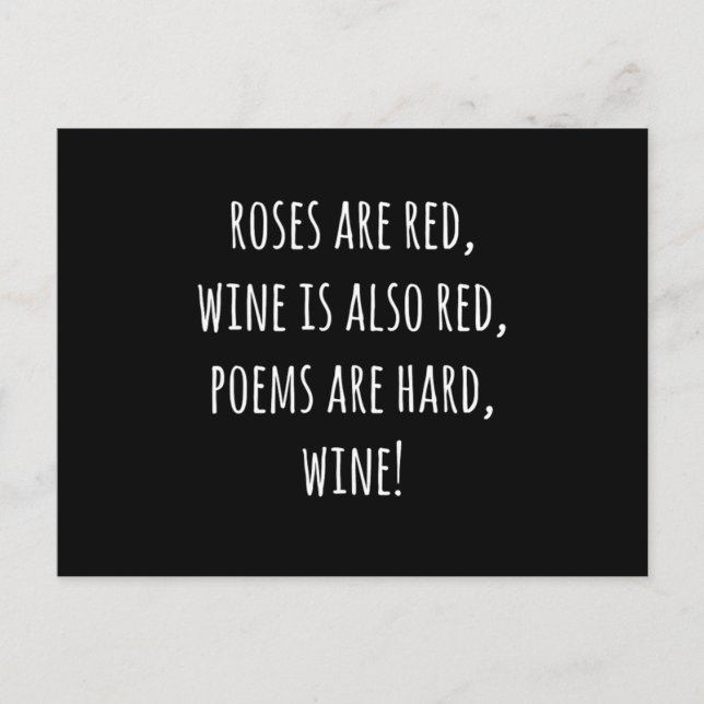 Funny Meme Valentines Day Wine Quote Drinking Desi Postcard (Front)