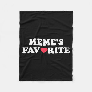 Funny Meme's Favorite Son Daughter I'm Meme's Favo Fleece Blanket