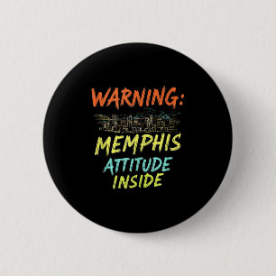 Funny Memphis Tennessee Night Skyline Vintage Tank 6 Cm Round Badge