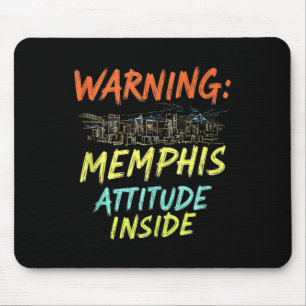 Funny Memphis Tennessee Night Skyline Vintage Tank Mouse Mat