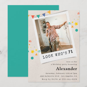 Funny Men 71st birthday invitations Fun Photo