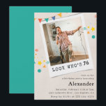 Funny Men 76th birthday invitations Fun Photo<br><div class="desc">Funny Men 76th birthday invitations Fun Photo</div>