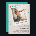 Funny Men 77th birthday invitations Fun Photo<br><div class="desc">Funny Men 77th birthday invitations Fun Photo</div>