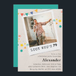 Funny Men 79th birthday invitations Fun Photo<br><div class="desc">Funny Men 79th birthday invitations Fun Photo</div>