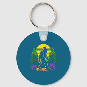 Funny Men Mardi Gras Bigfoot Sasquatch Mardi Key Ring