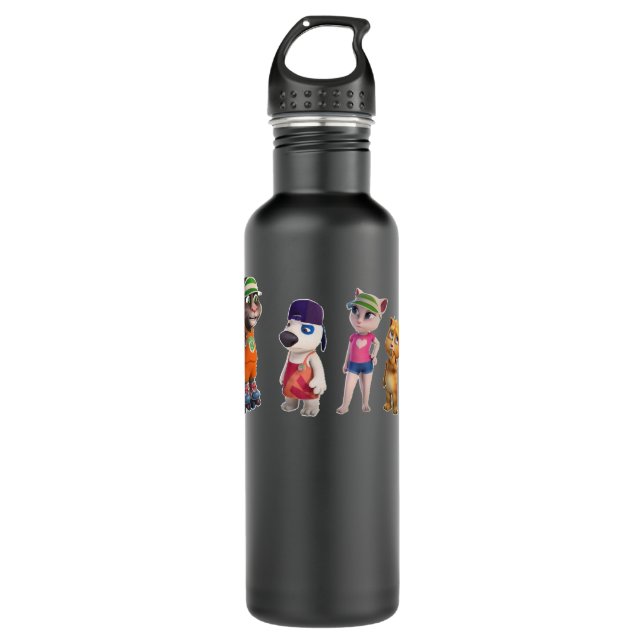 Funny Men Talking Tom And Friends Play Tennis Awes 710 Ml Water Bottle (Front)
