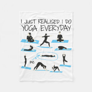 Funny Men Women Yoga, Yoga Exercise Funny Meditati Fleece Blanket