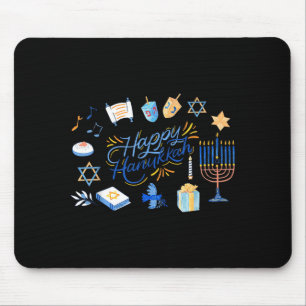 Funny Menorah Hanukkah 2025 Meowzel Chanukah Jewis Mouse Mat