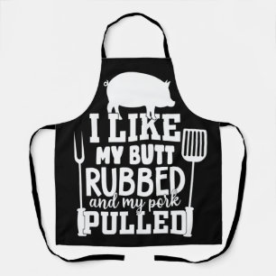 Funny Men's BBQ - I like my  Butt Rubbed T-Shirt Apron