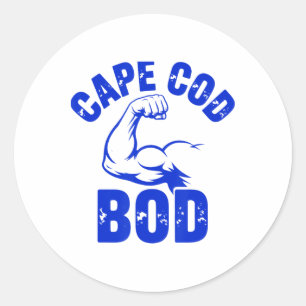 Funny Men's Cape Cod Bod Machusetts Summer Beach F Classic Round Sticker