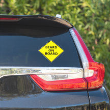 Funny Men's Caution Beard on Board Joke Car