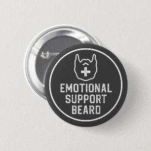 Funny Men's Emotional Support Beard Joke Gift 6 Cm Round Badge