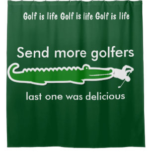 Funny Men's Golf Shower Curtains