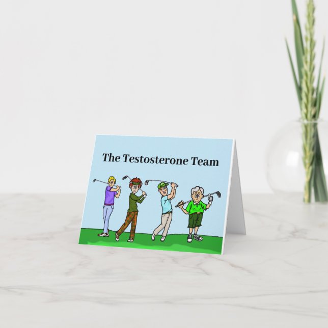 Funny Men's Golf Team Greeting Card (Front)