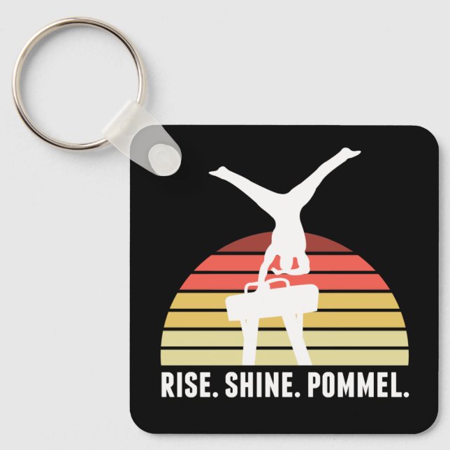 Funny Mens Gymnastics Eat Sleep Pommel Horse Key Ring (Front)