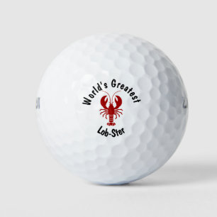 Funny Men's Nautical Red Lobster Golf Balls