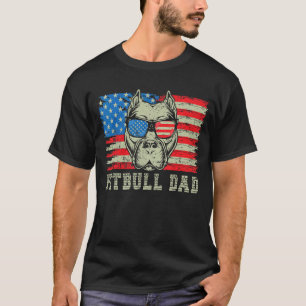 Funny Mens Pitbull Dad American Pit Bull Dog Us Fl T-Shirt
