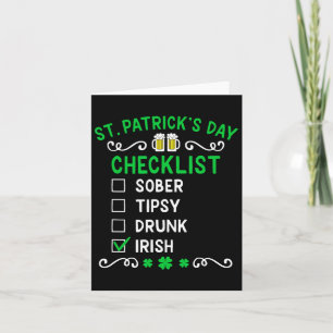 Funny Mens St Patricks Day Drunk Card
