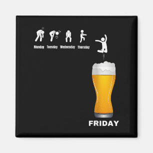 Funny Mens Week From Monday To Friday - Beer Alcoh Magnet