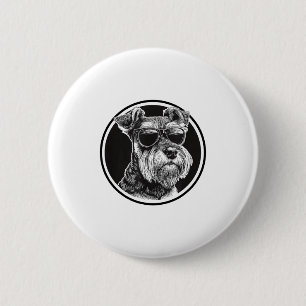 Funny Mens Womens Sungles Logo Miniature Schnauzer 6 Cm Round Badge