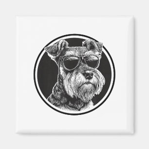 Funny Mens Womens Sungles Logo Miniature Schnauzer Magnet