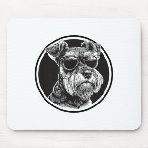 Funny Mens Womens Sungles Logo Miniature Schnauzer Mouse Mat