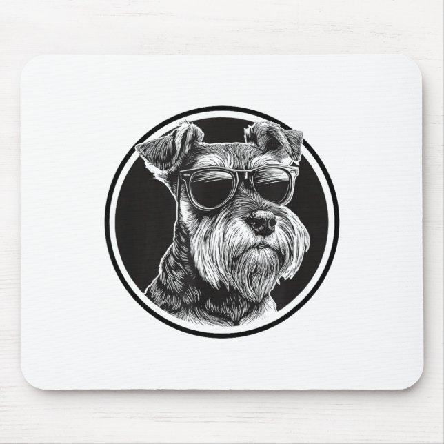Funny Mens Womens Sungles Logo Miniature Schnauzer Mouse Mat (Front)