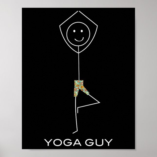 Funny Mens Yoga, Boy Yoga Exercise  Poster (Front)