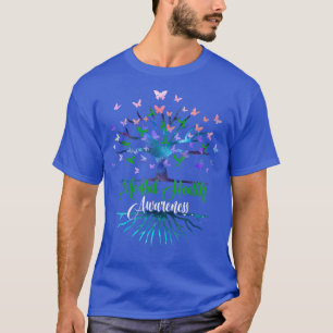 Funny Mental Health Awareness Tree Ribbon Depressi T-Shirt