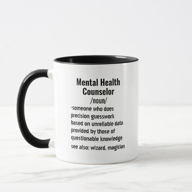 Funny Mental Health Counsellor Definition gifts  Mug (Left)