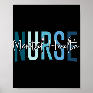 Funny Mental Health Nurse Psychiatric Nurse Psych  Poster