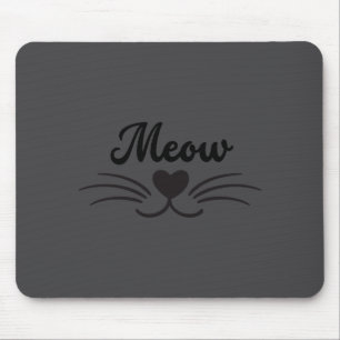 Funny Meow Kitty Cat Mustache And Whisker Mouse Mat