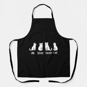 Funny Meow Kitty Un Deux Trois Cat Funny Black Cat Apron