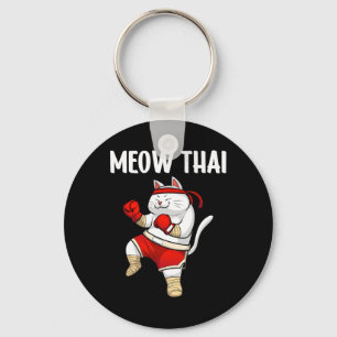 Funny Meow Thai Design For Men Women Muay Thai Box Key Ring