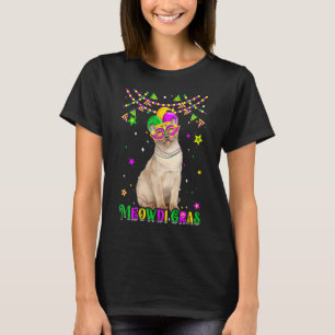 Funny Meowdi Gras Burmese Cat Mardi Gras Carnival  T-Shirt