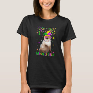 Funny Meowdi Gras Ragdoll Cat Mardi Gras Carnival  T-Shirt