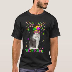 Funny Meowdi Gras Scottish Fold Cat Mardi Gras Car T-Shirt