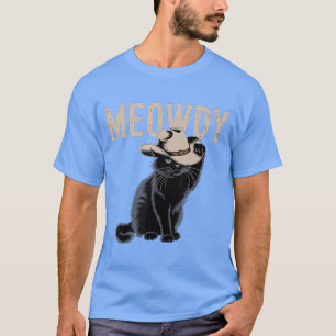 Funny Meowdy Country Music Cat Cowboy Hat Vintage  T-Shirt