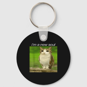 Funny Meowl Cat Owl Brainrot Cursed Internet Silly Key Ring