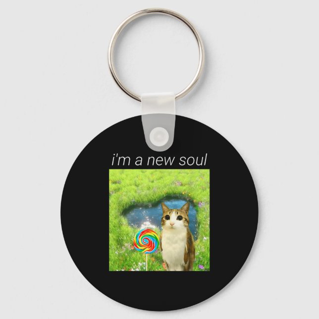 Funny Meowl Meme, Cat Owl Meme Brainrot Gen Alpha  Key Ring (Front)