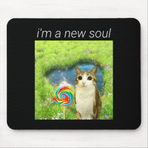 Funny Meowl Meme, Cat Owl Meme Brainrot Gen Alpha Mouse Mat