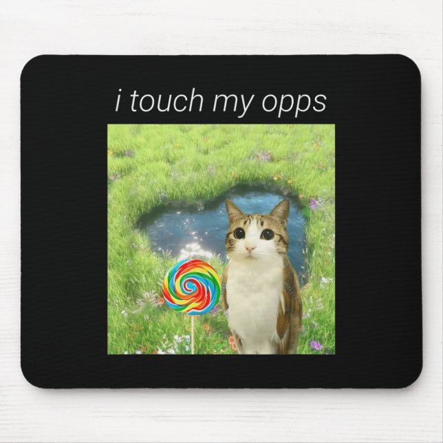 Funny Meowl Meme, Cat Owl Meme Brainrot Gen Alpha  Mouse Mat (Front)