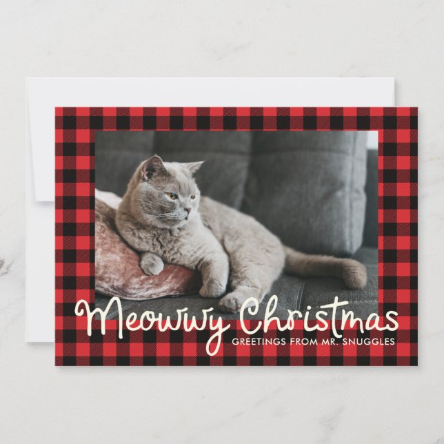 Funny Meowwy and Bwight Holiday | Photo Greeting (Front)