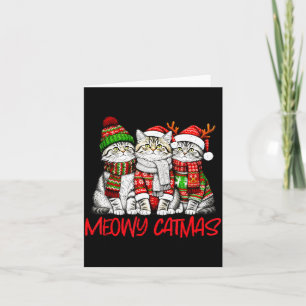 Funny Meowy Catmas Christmas Cats Ugly Sweater Gra Card