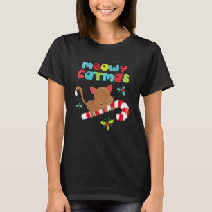 Funny Meowy Catmas Graphic Tee Christmas For Kids