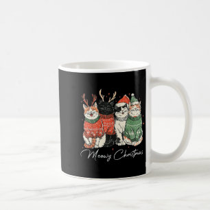 Funny Meowy Christmas Cat Xmas For Mens Womans Kid Coffee Mug