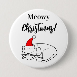 Funny Meowy Christmas Holiday Button